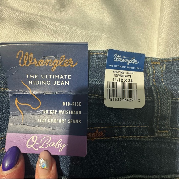 Wrangler Q-Baby Jeans | 11/12 x 34 | NWT Classic Western Fit - Picture 6 of 13
